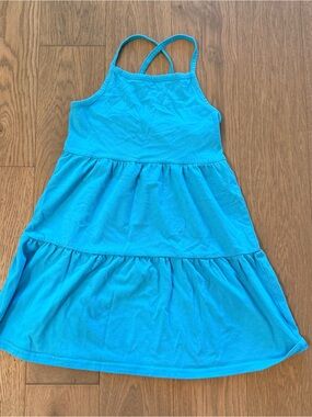 The Children's Place Bright Blue Tiered Sundress with Crisscross Straps
